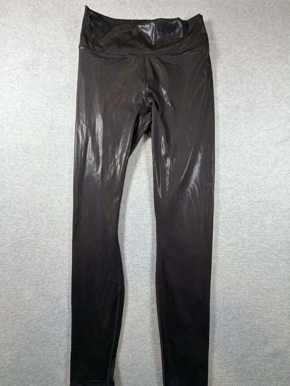 Fabletics High-Waisted Shimmer Metallic Leggings Black Size Large